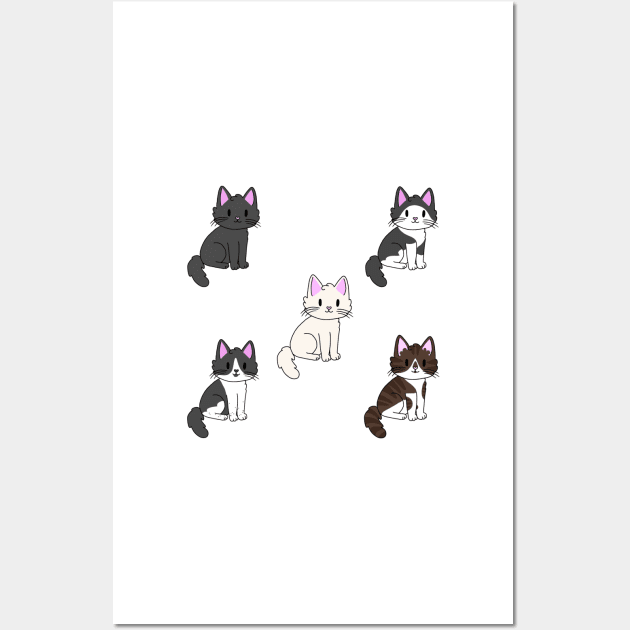 Kitties Sticker Pack 1 Wall Art by casserolestan
